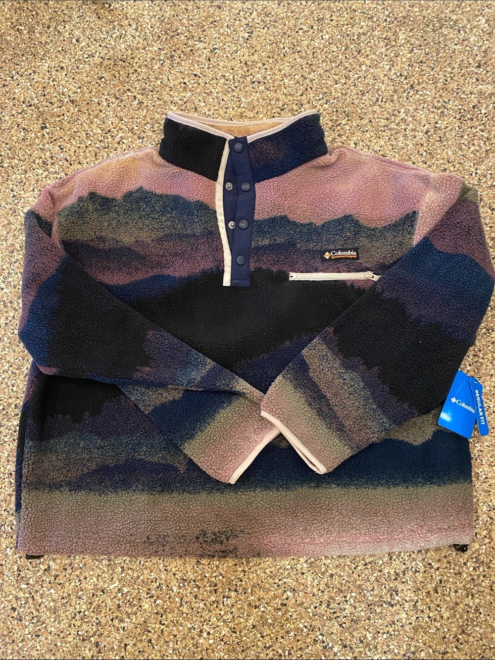 Columbia Women's Multi-Color Mountain Stripe Snap-Placket Fleece Pullover